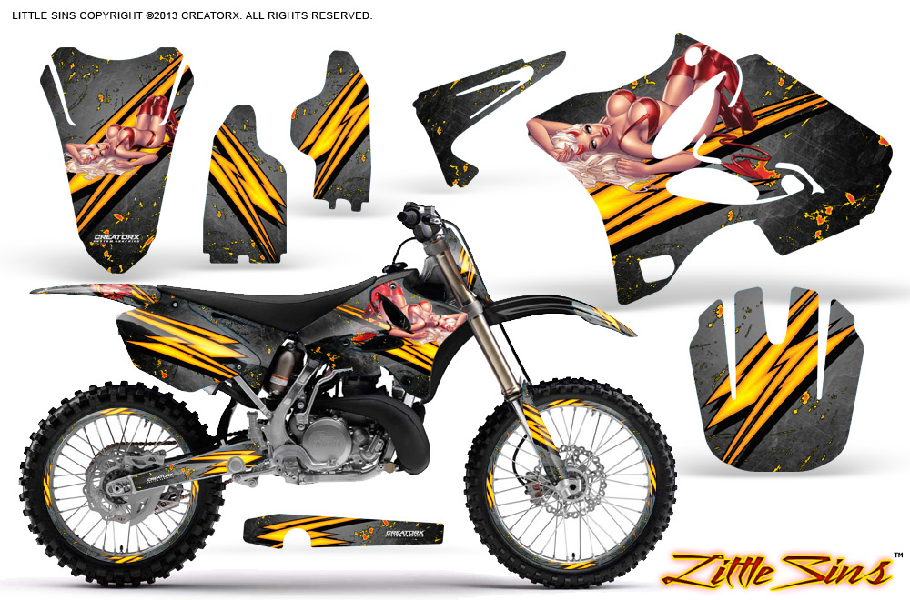 Yamaha YZ125-YZ250 02-12 Graphics Kit Little Sins Silver NP Rims